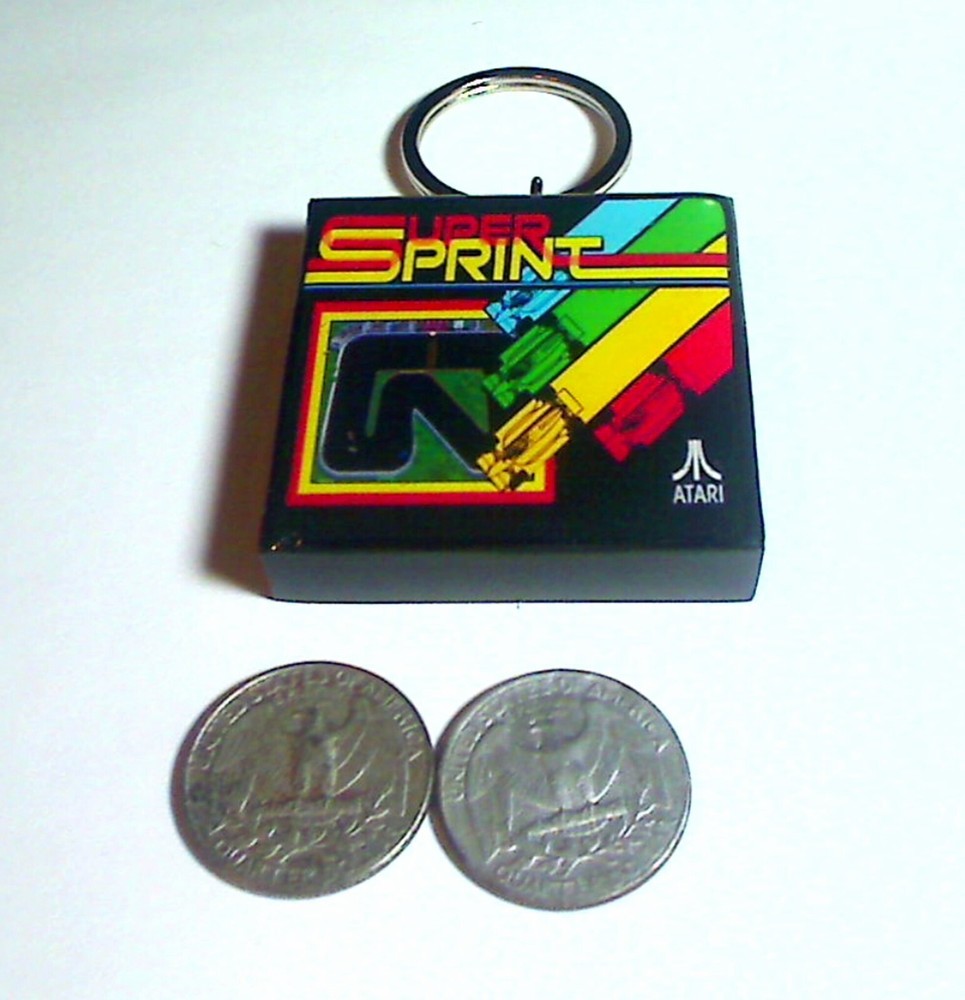 Super Sprint Arcade Coin Door accessory Keychain