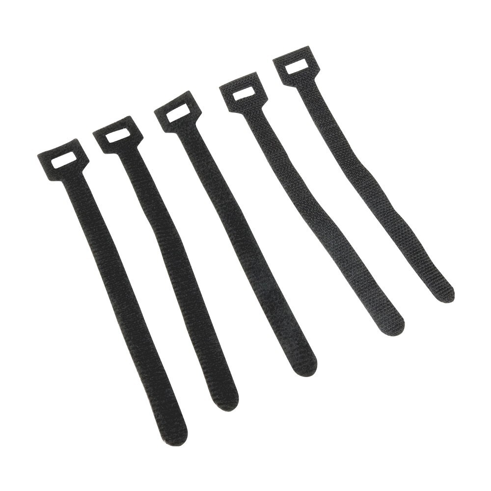 Construct Pro Hook & Loop Fastening Cable Ties, 6-inch (Black, 5 Pack)