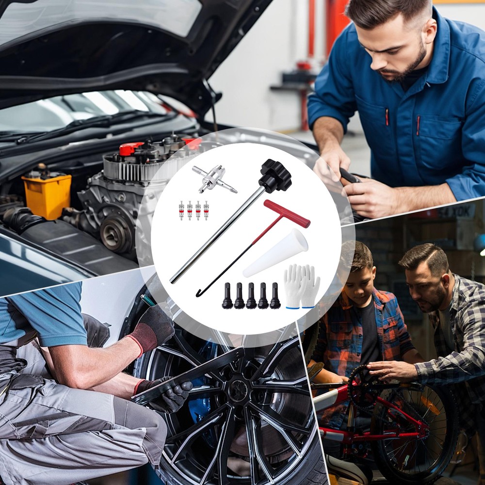 13Pcs Valve Stem Tool Kit Tire Installer Tool Valve Remover Tool Quick Change