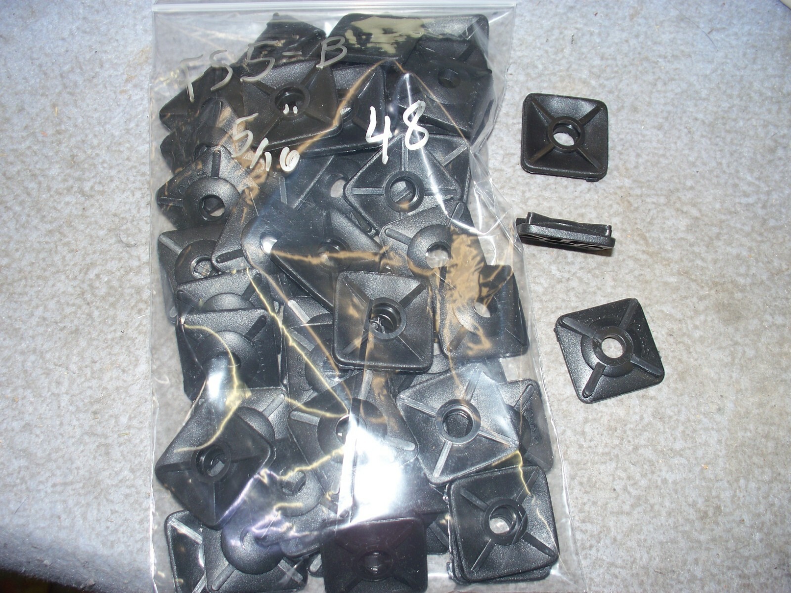 Snowmobile Track 5/16" Stud Square Backer Plate 48 Pack Black Plastic NEW FS5-B