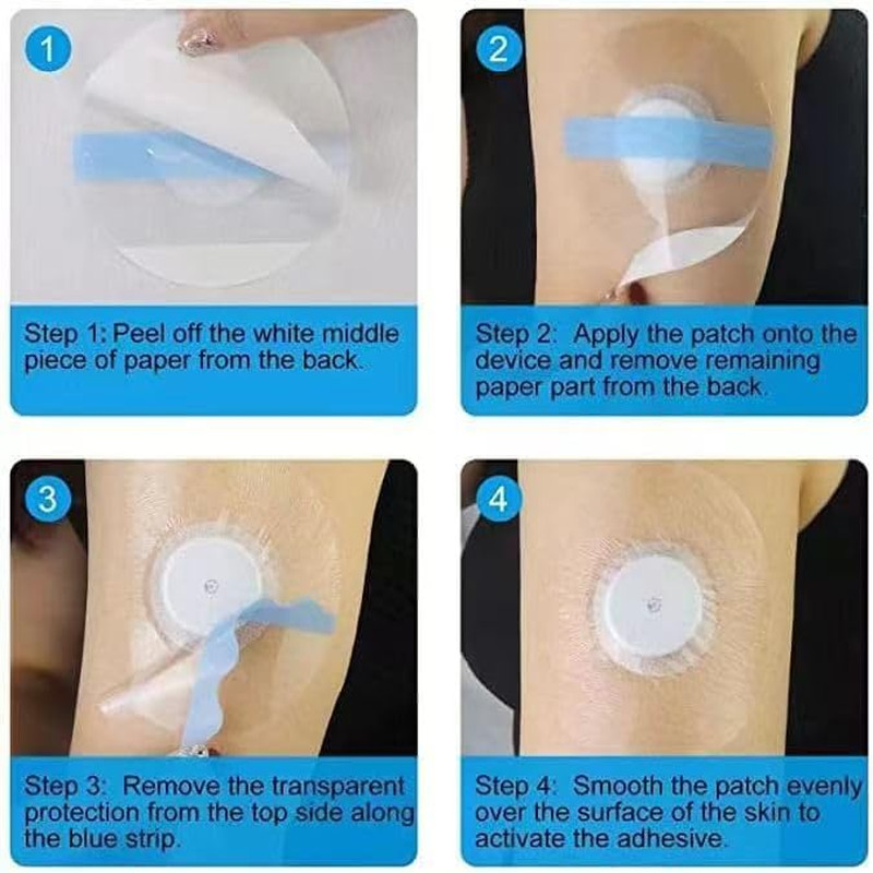 55Pack Freestyle Libre 2 Sensor Covers, Latex-Free Hypoallergenic Waterproof Adh