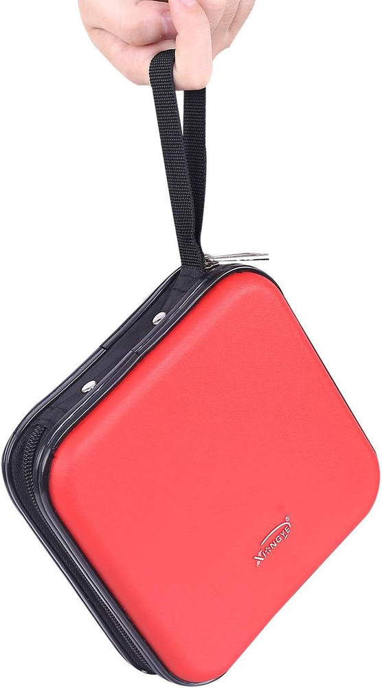 32 Capacity CD/DVD Wallet Hard Shell Case Portable Disk Storage for Car Red