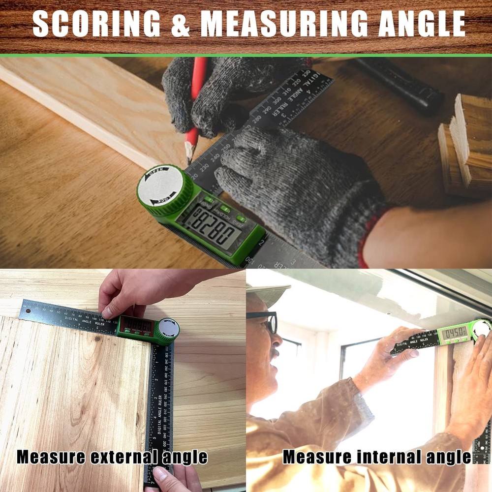 Angle Finder Protractor, 2-in-1 Miter Saw Protractor, 7 Inch/200mm ABS Angle ...