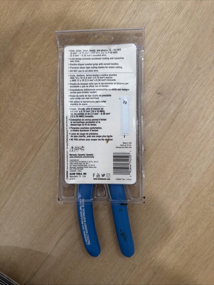 Klein Tools 10 - 18 AWG Solid, 12 - 20 Stranded, Blue/Yellow Handle
