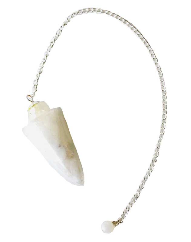 Rainbow Moonstone Round Taper Pendulum Crystal Healing Divination Manifestation