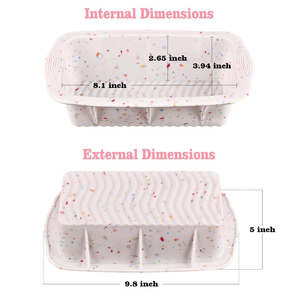 Sakolla 2 Pack Silicone Bread Loaf Molds, Nonstick Easy Release Rectangle Silico