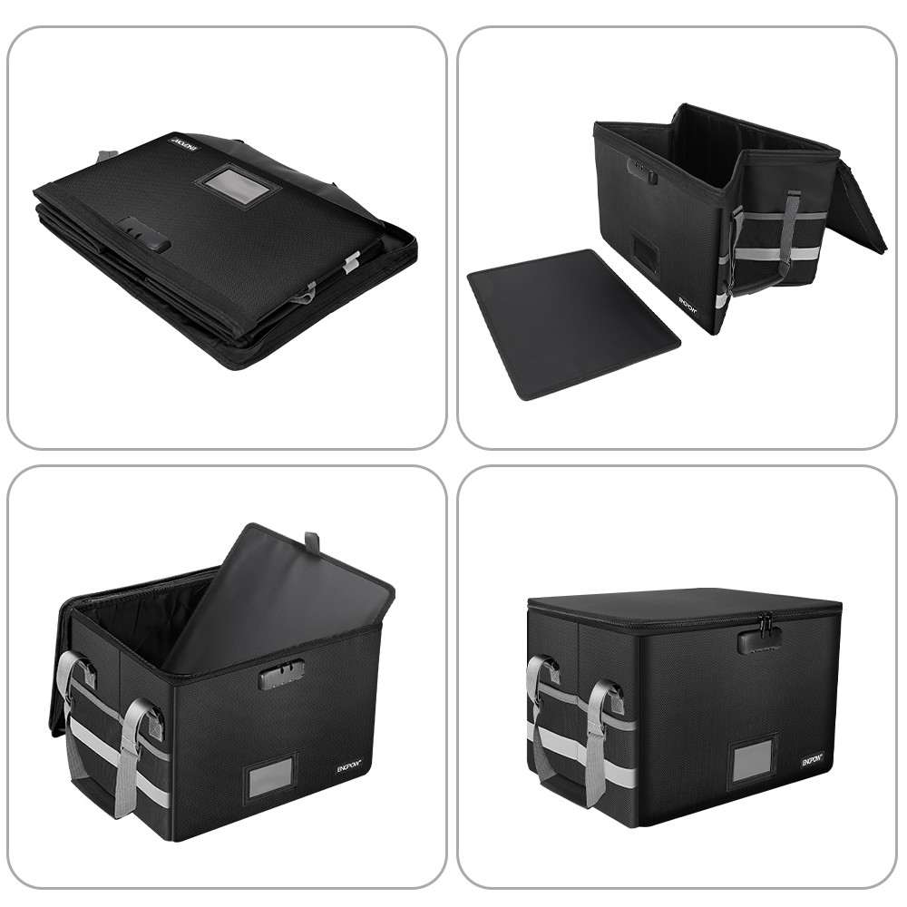 ENGPOW Portable Fireproof Waterproof File Storage Box Foldable Filing Handle