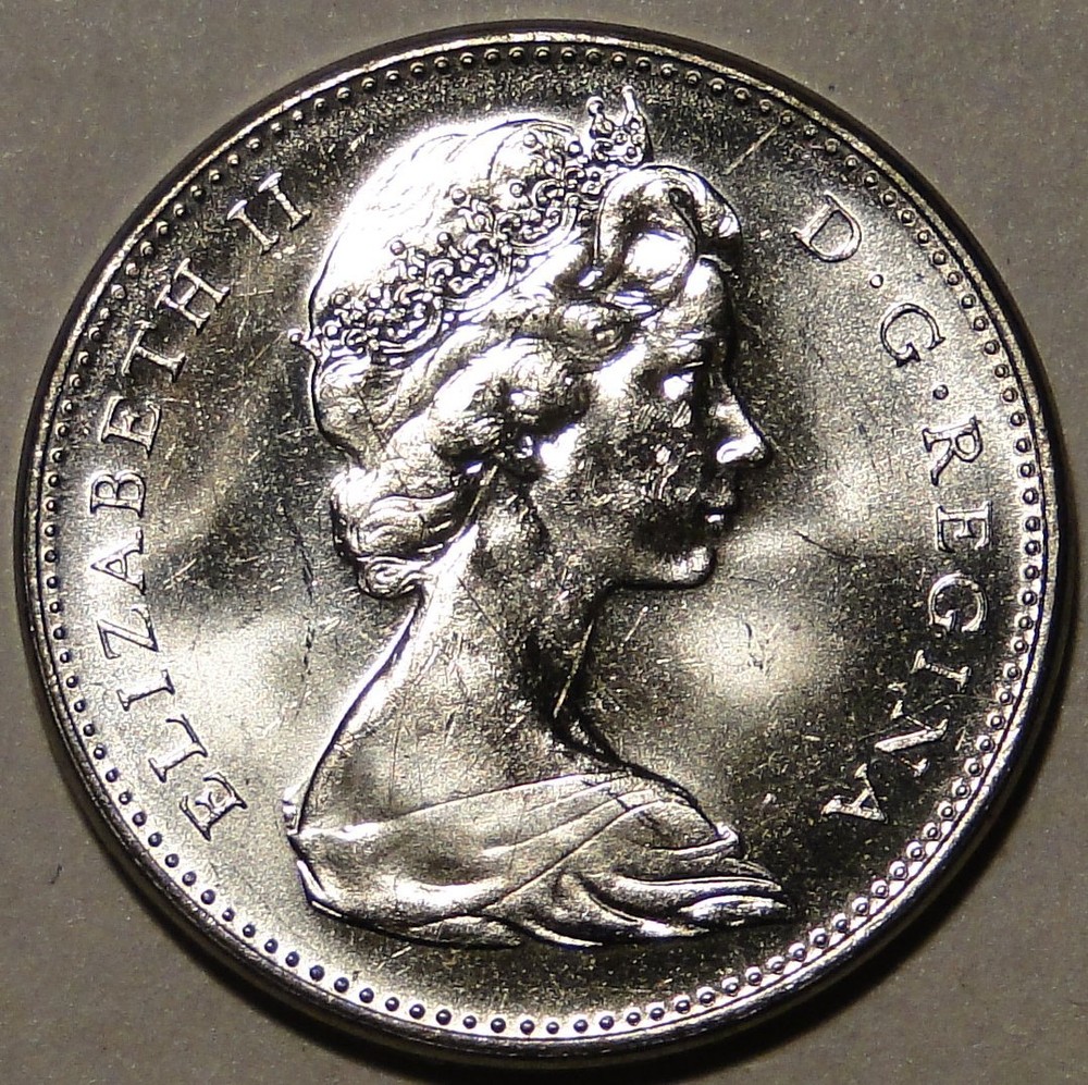 UNC Uncirculated Canada 1966 nickel five 5 cent 5c coin from roll