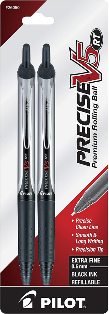 PILOT Precise V5 RT Refillable & Retractable Liquid Ink Rolling Ball Pens, Extra