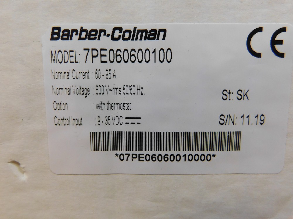 Barber Colman 7PE060600100 Integrated Three Phase Relay NEW CSQ