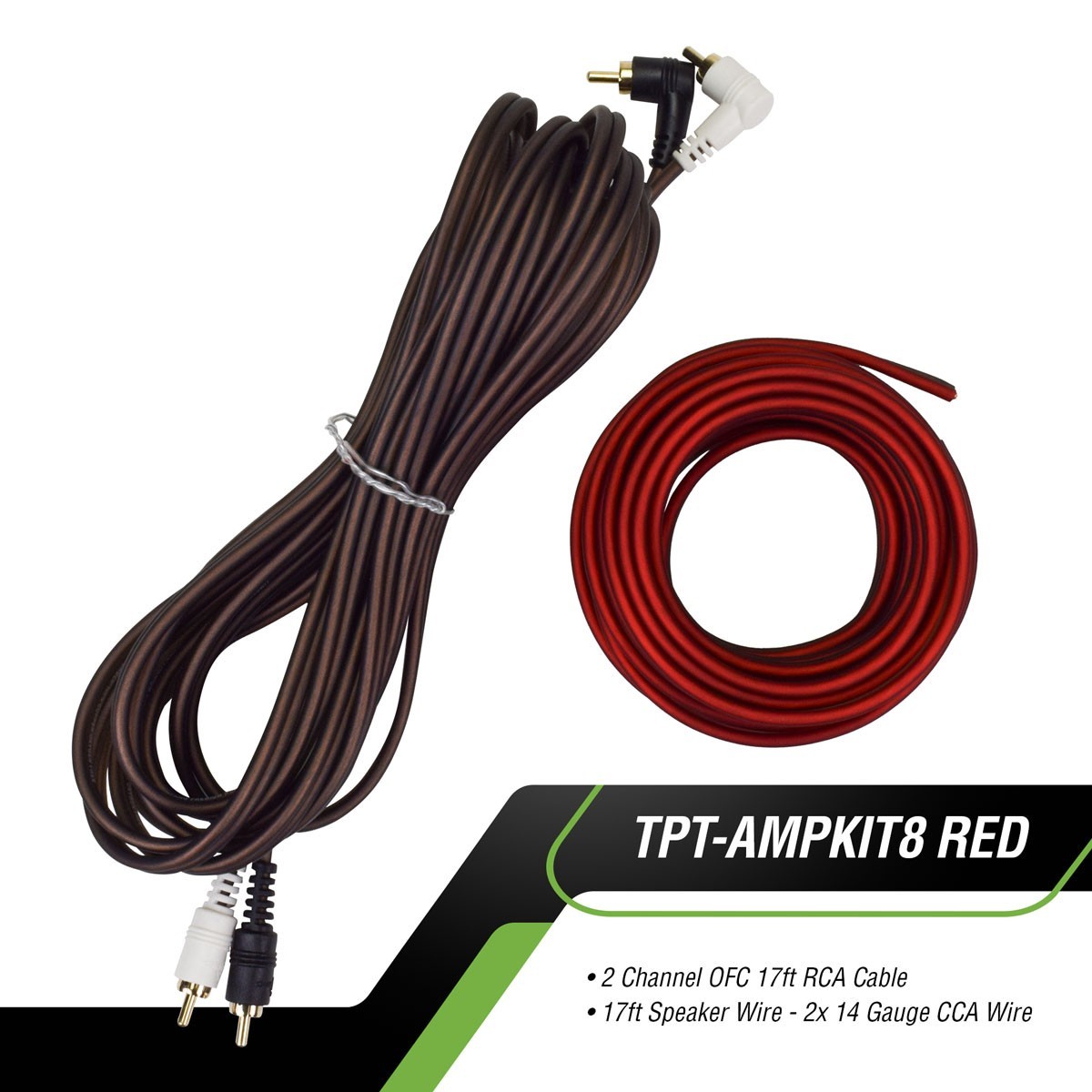 Red 8 Gauge CCA Installation Kit Car Audio Amplifier up 1000w Timpano Amp Cable