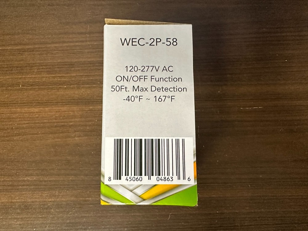 WEC-2P-58 Indoor PIR Motion Sensor 120-277V AC ON/OFF Function