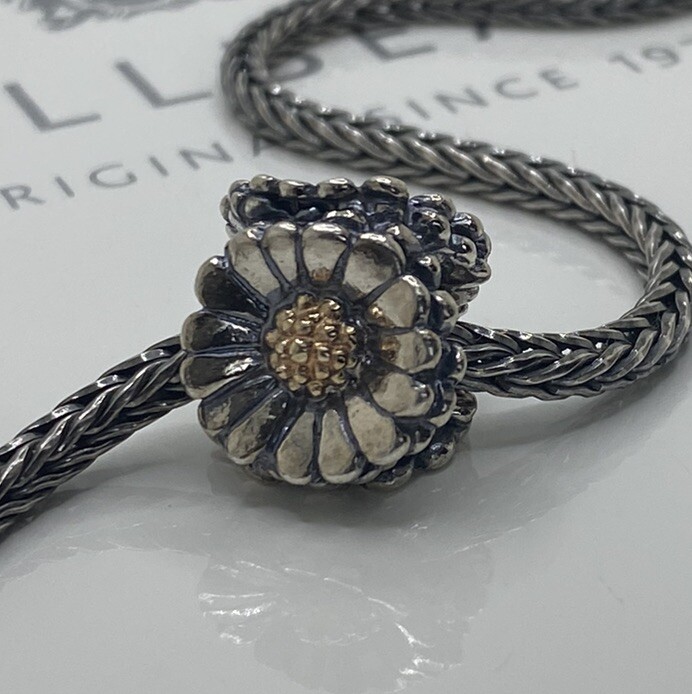 Trollbeads Daisy 925 Silver 18K Gold Bead