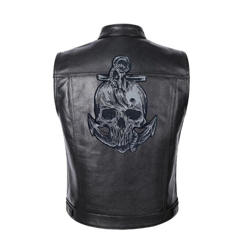 Skull Anchor patch for bikers, motoclub jacket, Large patch, Back patch