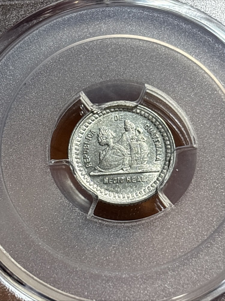 1880/770-E 1/2R Guatemala Half Real PCGS - MS62