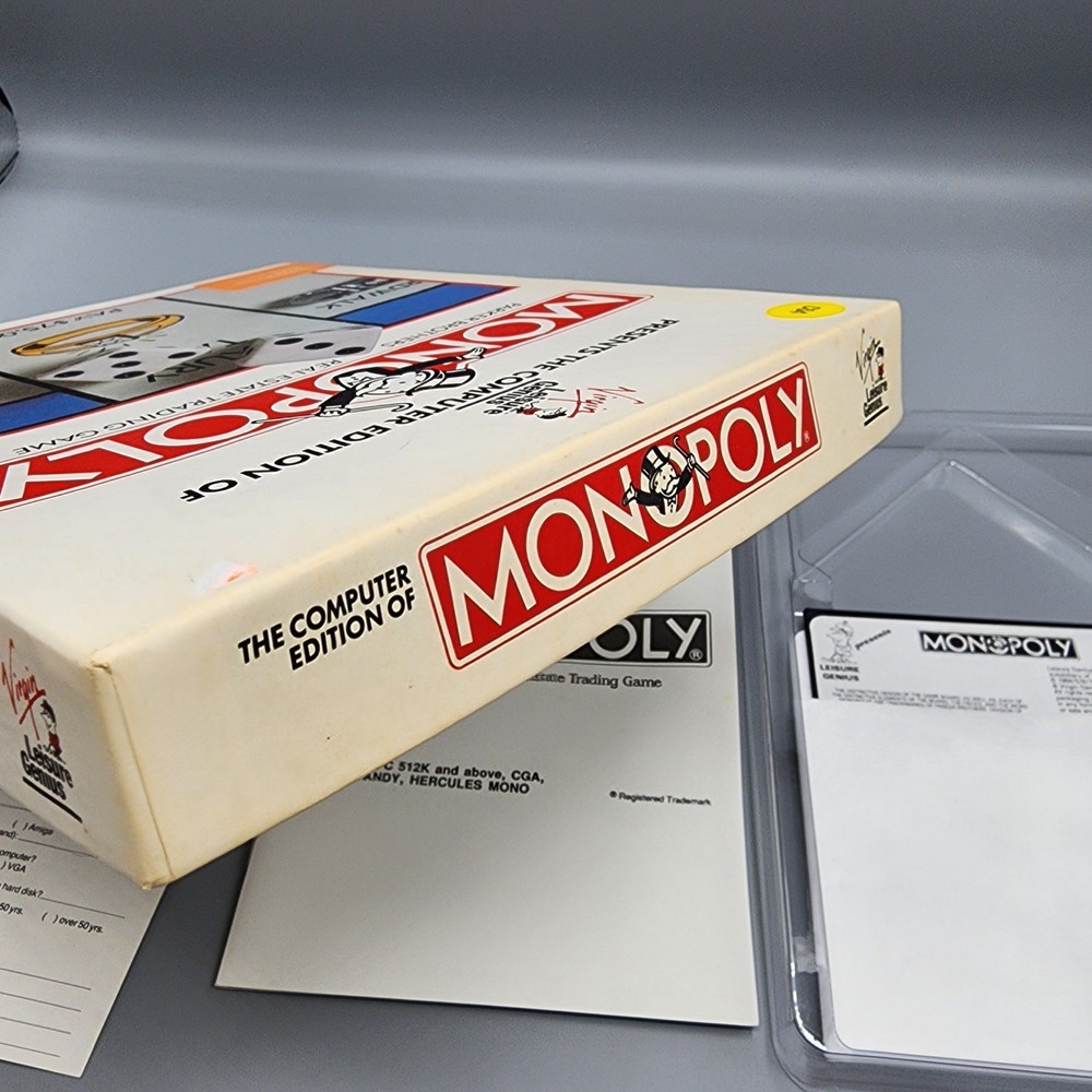 Computer Edition Monopoly Commodore 64/128 Disk Leasure Genius Parker Brothers