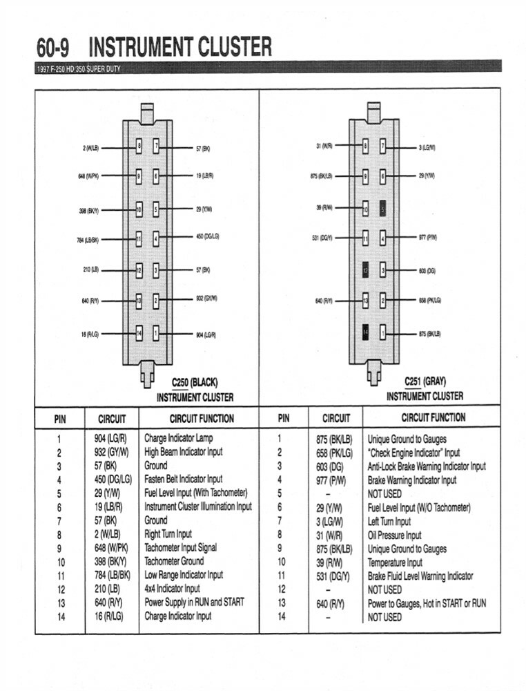 1997 Ford F250 HD F350 F-Super Duty Electrical Vacuum Troubleshooting Manual