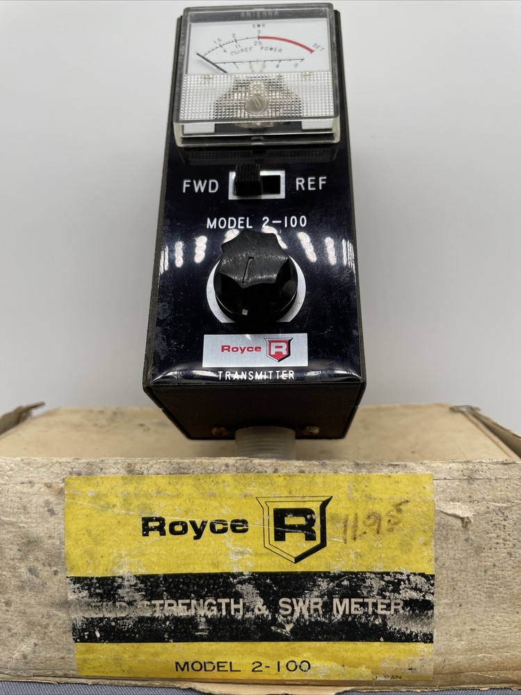 Royce Electronics Model 2–100 Field Strength & SWR Meter Original Box
