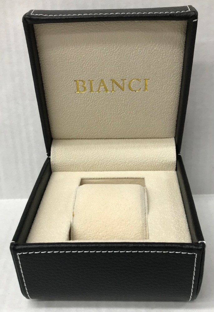 BIANCI original black leatherett watch box Presentation Storage Case