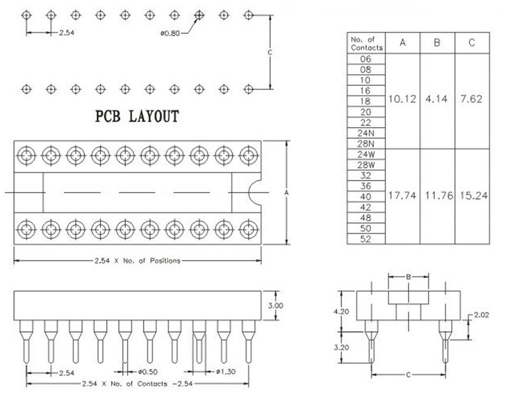10Pcs New 14 Pin Round DIP IC Socket Adapter