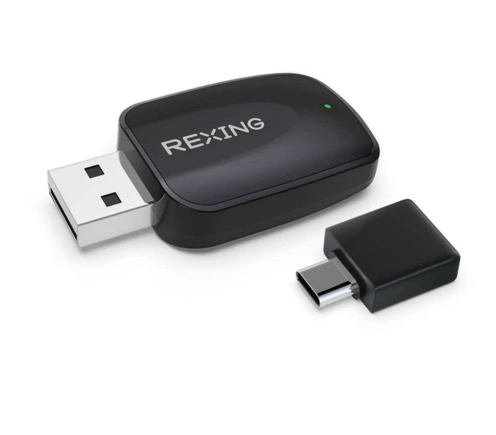 Rexing CPW-42 Wireless CarPlay & Android Auto Adapter USB Plug & Play Dongle