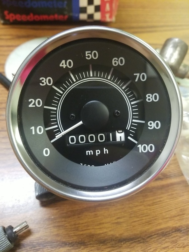 1970'S VINTAGE PERFORMANCE INSTRUMENTS ZERO MAX SNOWMOBILE SPEEDOMETER NEW