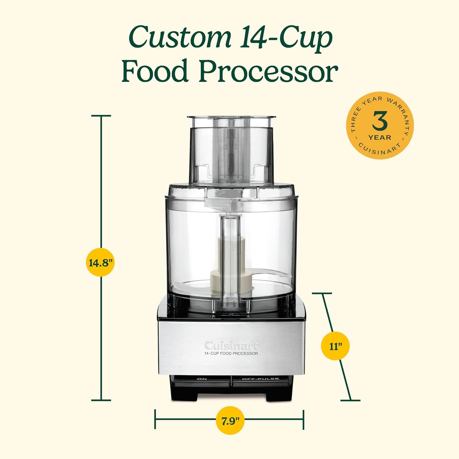 Cuisinart Food Processor, 14-Cup Vegetable Food Chopper for Mincing, Dicing, Shr