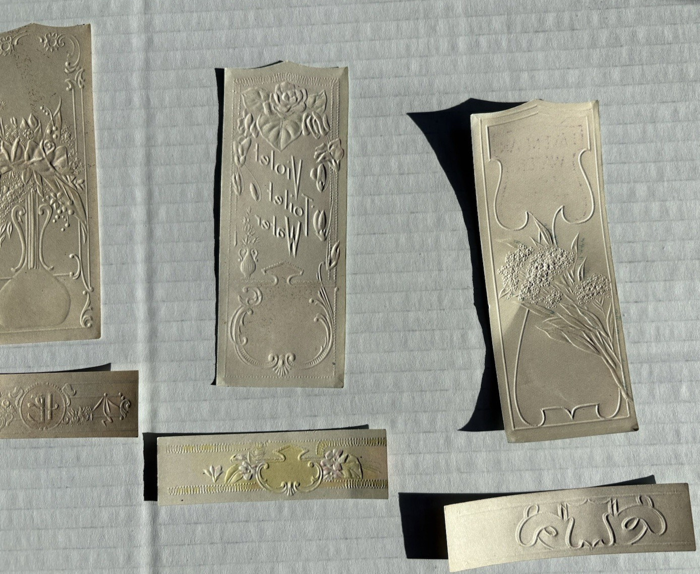 LOT of 8 Antique Perfume Beauty Labels Phil Eisemann Rose Toilet Water Violet