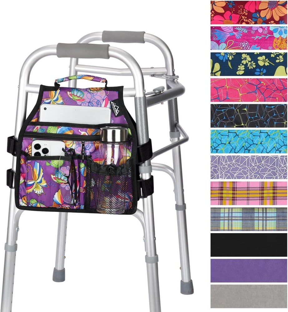 Adjustable Walker Side Organizer with Cup Holder - Perfect for Daily Essentials