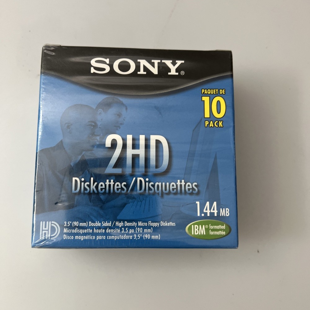 SONY Micro 3.5" Floppy Disc Double Sided IBM Formatted MFD-2HD 10 Pack NEW