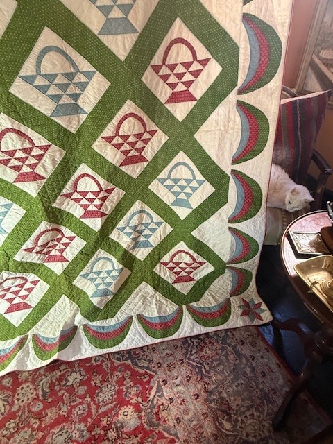 Glorious 19Th Century Basket Quilt