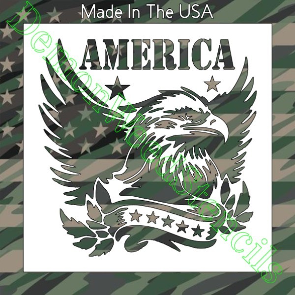 Plastic Stencil - American Bald Eagle (SCA204) (8", 10" or 12")