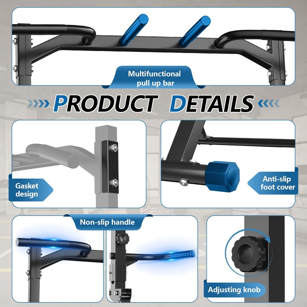 Foldable Pull Up Bar Pull Up Station,Power Tower with Triangular Structure, M...