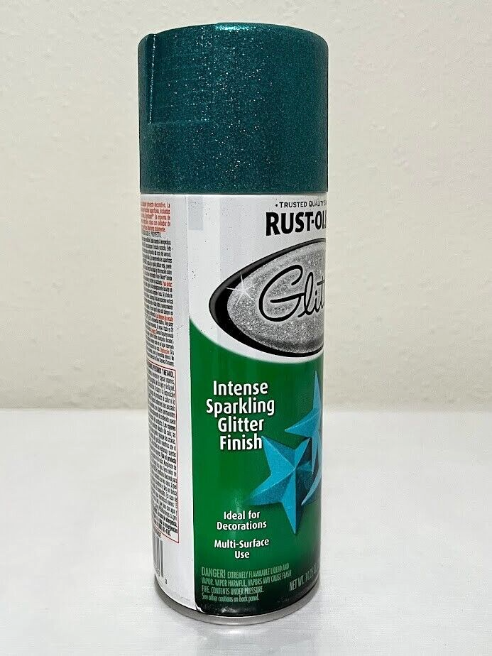 Rust-Oleum Glitter Turquoise Green Spray Paint 10.25 oz Intense Sparkling