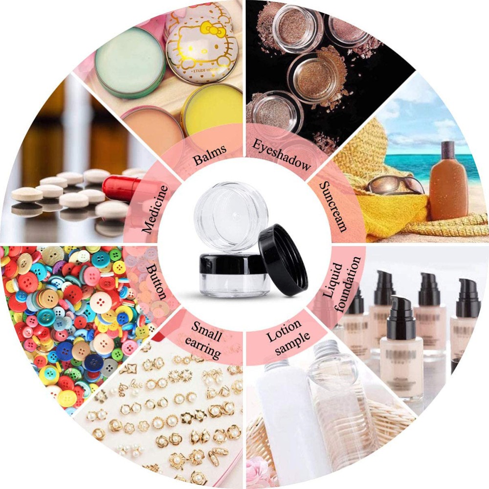 60 Pcs Empty Sample Containers Makeup Storage Jars Cosmetic Round Pot