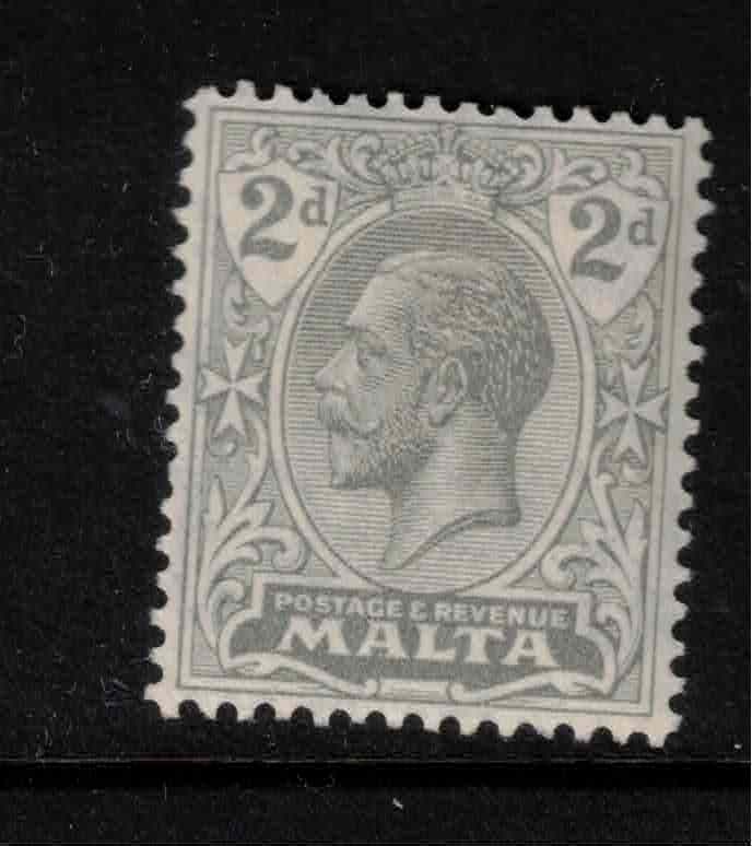 Malta 1921-22 KGV SG100 2d grey Multi Script CA Mounted Mint
