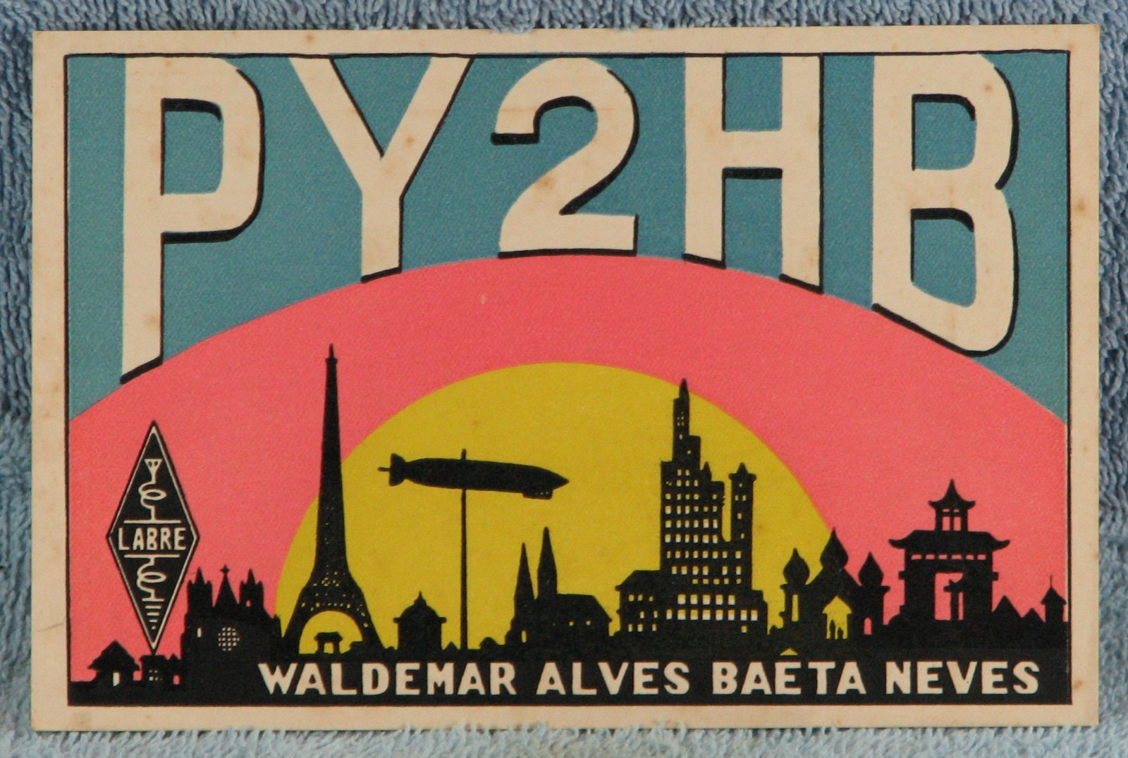 QSL - Amateur Radio Call Sign Card, Brazil, Graf & Hindenburg Zeppelins, 1936