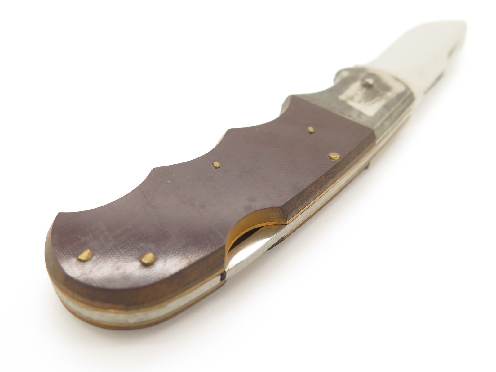 Vtg '70s Rhino Magnum Imai Seki Japan Folding Hunter Lockback Knife Unfinished#8