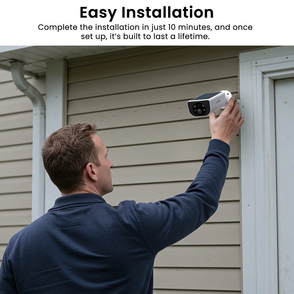 Wansview 2K Wireless Home Solar Security Camera Outdoor Battery Powered Wifi