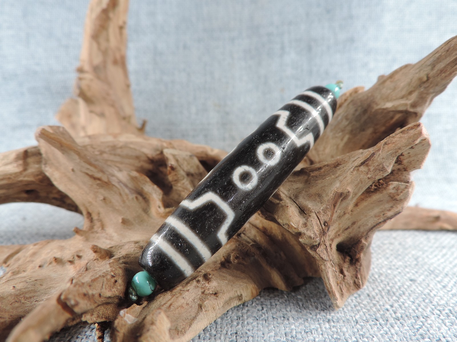 Vintage Energ Tibetan 7 Eyes Old Agate Dzi Beads Amulet Pendant Tibet Gzi Bead D