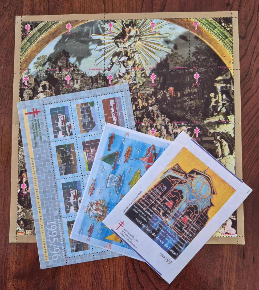 Portugal Christmas Seals Stamps Lot: 4 Full Sheets 1971-1999: FREE SHIPPING