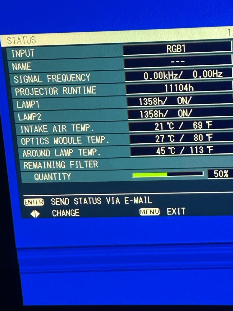 Panasonic DW6300US Projector 1358 Lamp Hours Tested And Working