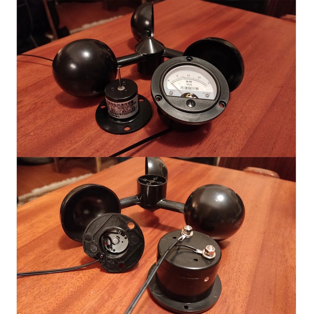 Wind Speed Sensor 3 Cup Anemometer Automatic Display With Self Powered Meter