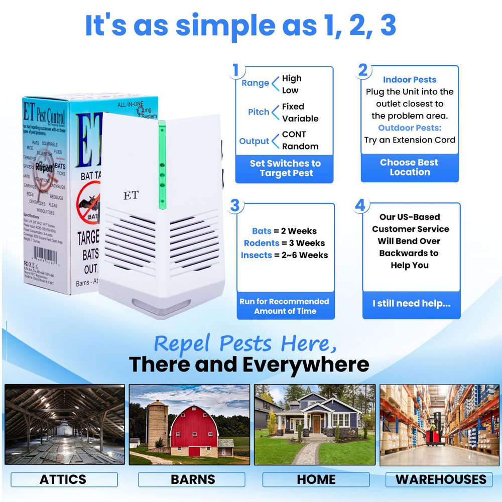 ET Pest Control (Bat Targeting System) | Bat Control | Safely Repel bats
