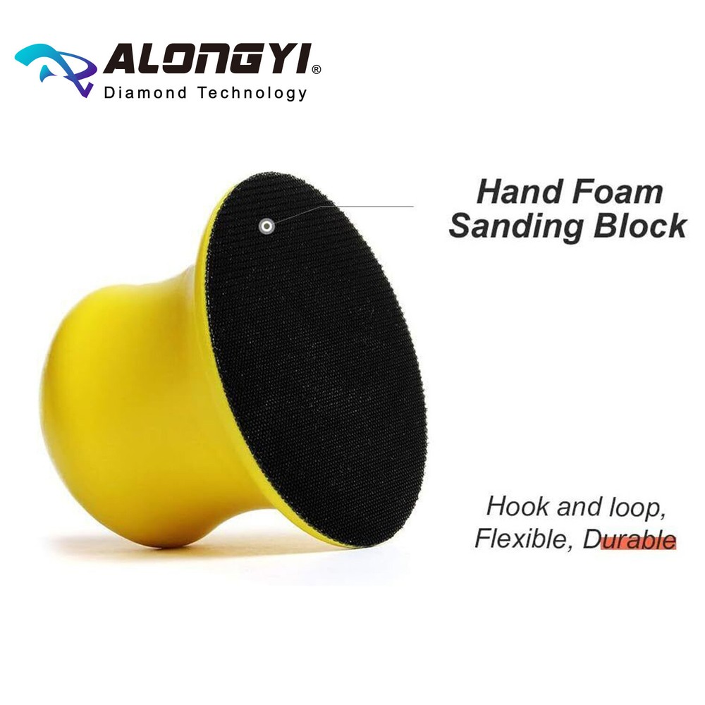 2-PCS Round Hand Sanding Block for 3" Hook and Loop Random Orbital Sander