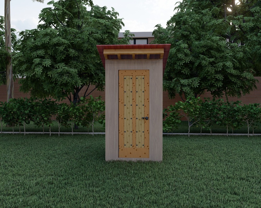 4x4’ Outhouse Wood Construction Plans - Floor Plan, Framing Plan, Section