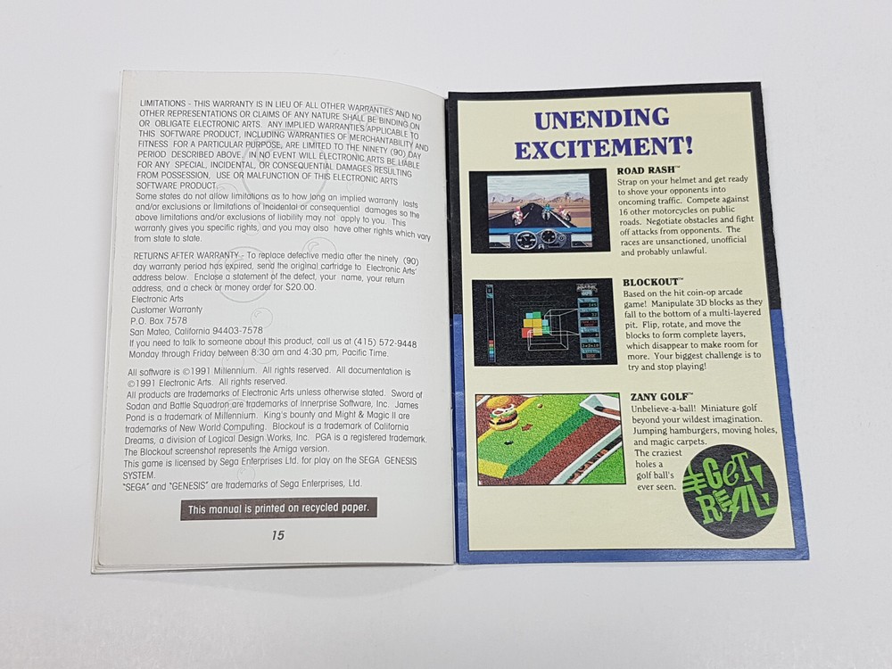 James Pond Authentic Sega Genesis Original Manual Only *