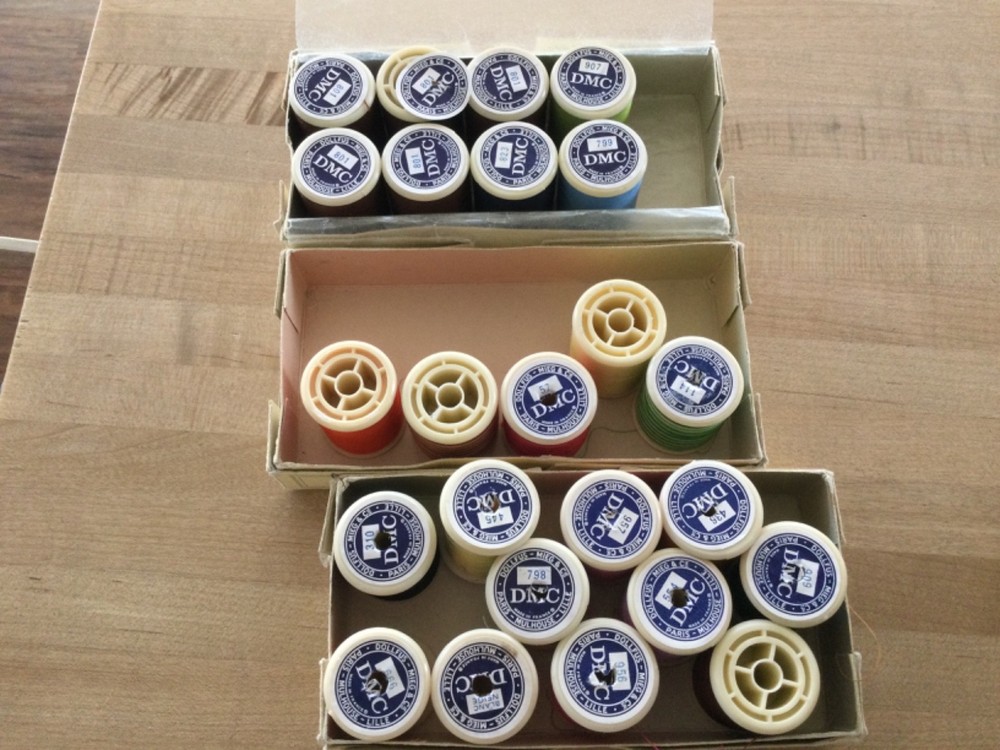 DMC Thread 8 new 16 usedSpool Multi Color Dollfus—Mieg