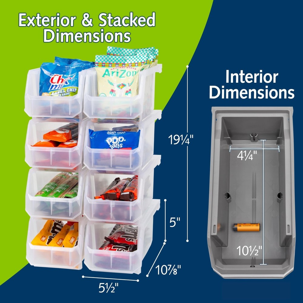 ReadySpace Medium Plastic Storage Bins, Stackable Organizer Containers for Cl...