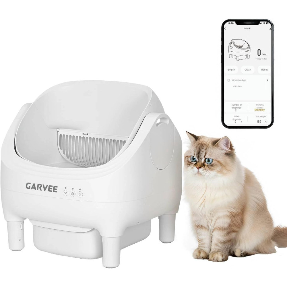 Automatic Self-Cleaning Cat Litter Box, App Control, Open Top, Odor Control